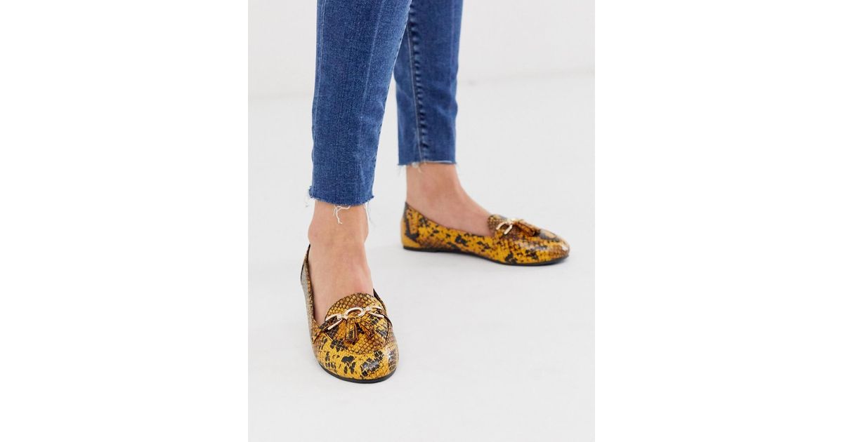 yellow flat dress shoes