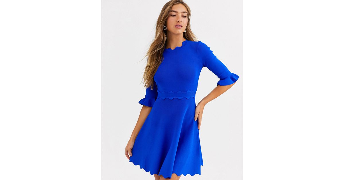 ted baker blue skater dress Skater Dress Pale Blue Ted Baker Dress Ted Baker London Sleeveless Neoprene Fit Flare Dress, $248