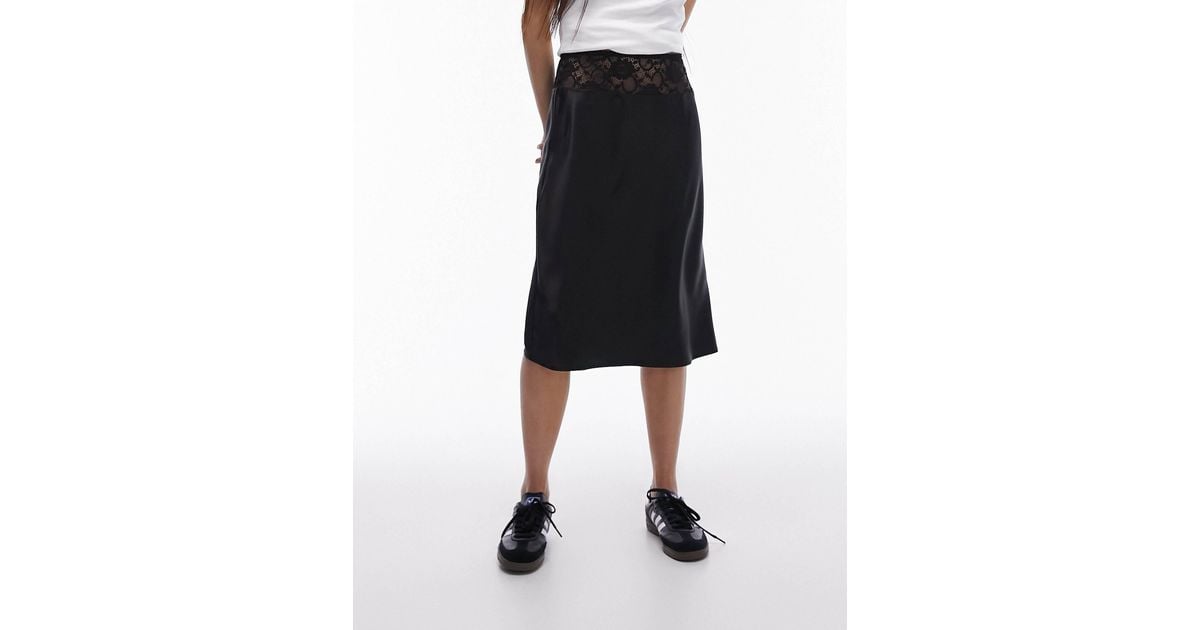 Black satin skirt 90s discount
