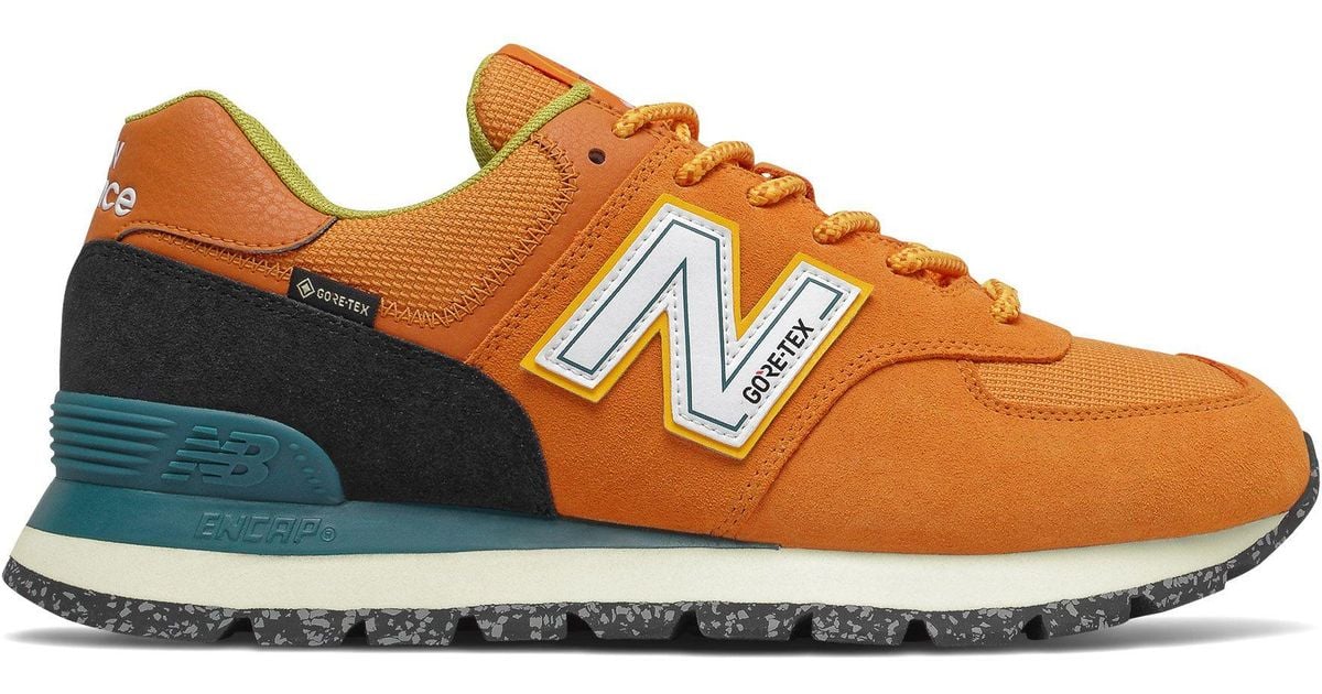 New Balance Rubber 574 Gore-tex Sneakers in Orange for Men | Lyst Canada