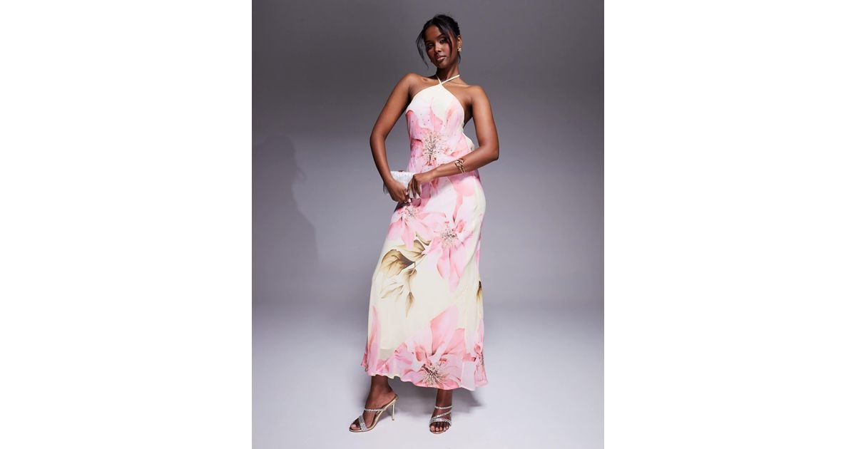 strappy halter midi dress Annita Crepe Halter Midi Dress / Black | MESHKI main image 1