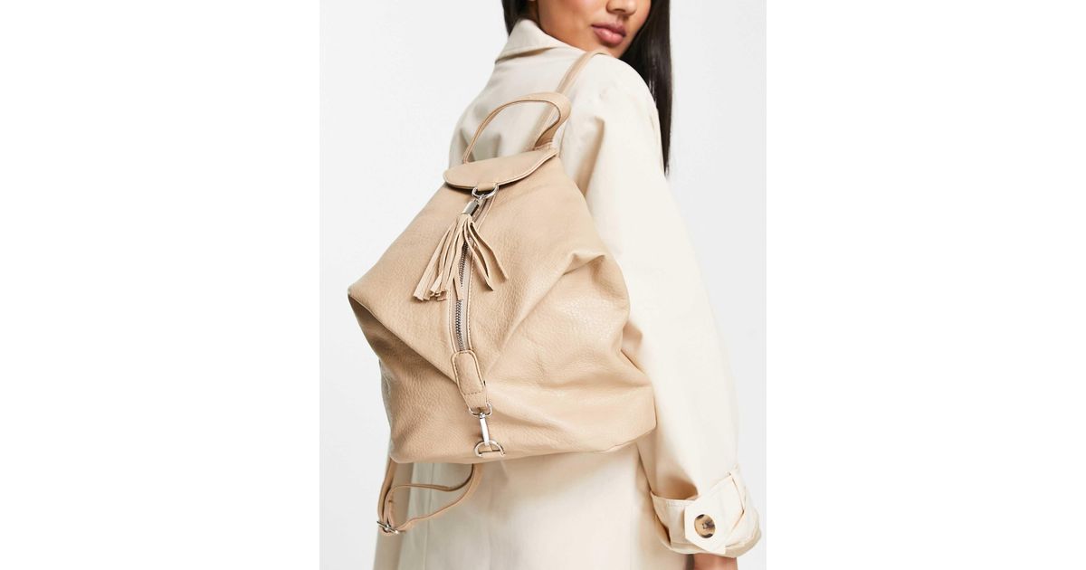 French Connection Backpack French Connection Slouchy Backpack in Natural | Lyst