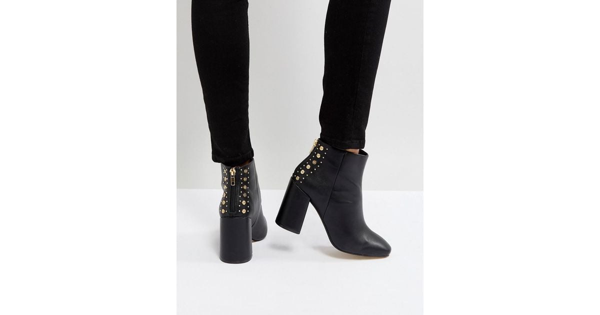 new look heeled square toe ankle boot