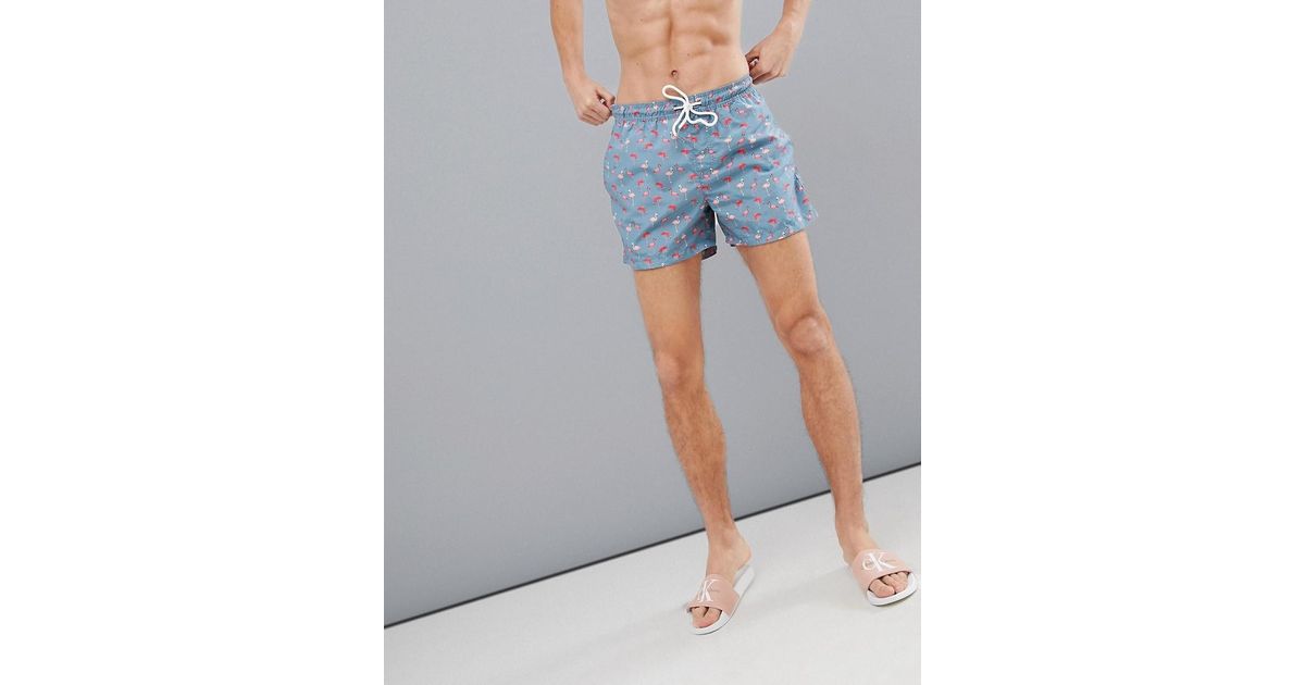 Pantaloncini da bagno con stampa di fenicotteriJack \u0026 Jones in Denim da  Uomo colore Grigio | Lyst