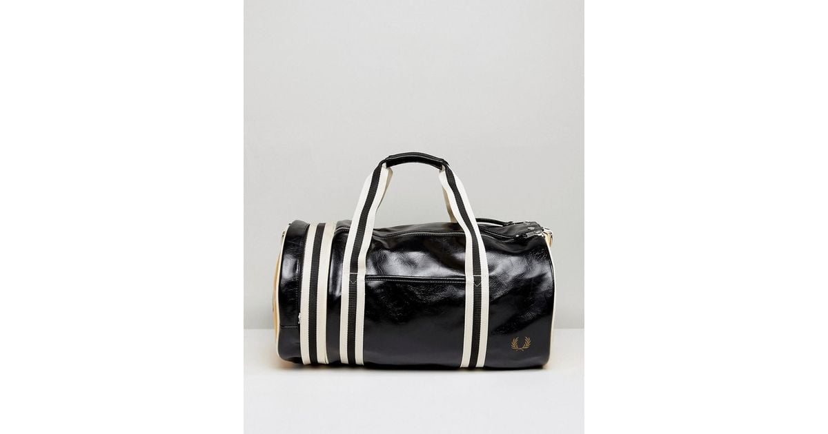 Fred Perry Barrel Bag Black/yellow for Men | Lyst