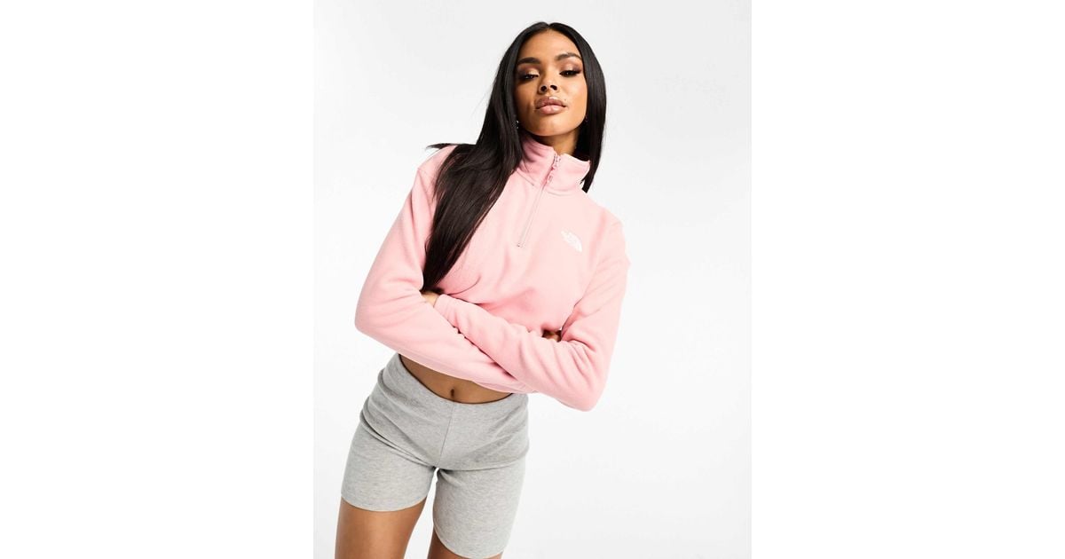 Cropped Pink North Face Jumper The North Face Glacier 100 Cropped