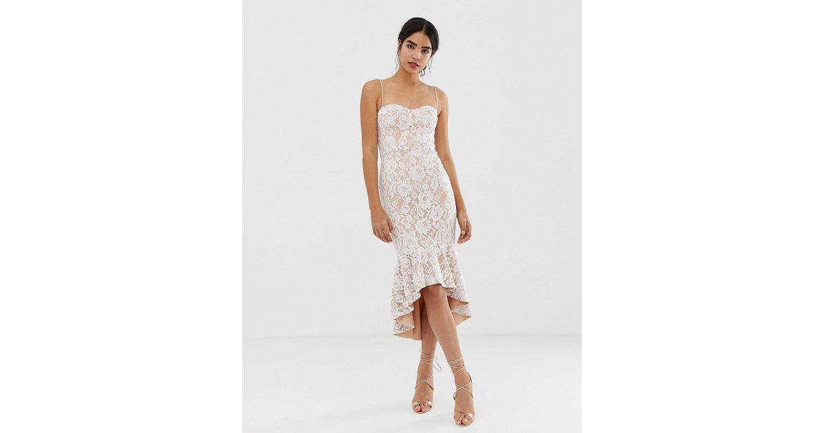 lace cami midi dress