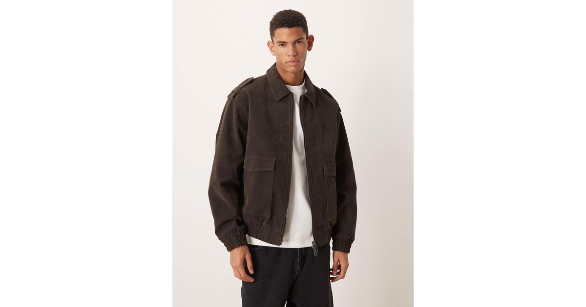 ASOS Bomber Jacket in Brown for Men | Lyst