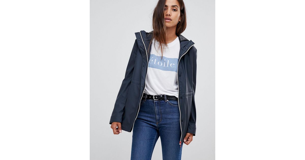 hunter lightweight rubberised olive rain mac