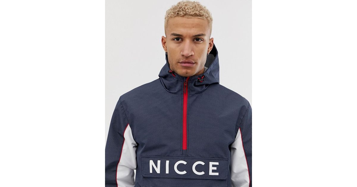Nicce London Reflektierende Jacke zum Überziehen mit Karomuster in Blue für Herren Nicce London Reflektierende Jacke zum Überziehen mit Karomuster in Blue für Herren