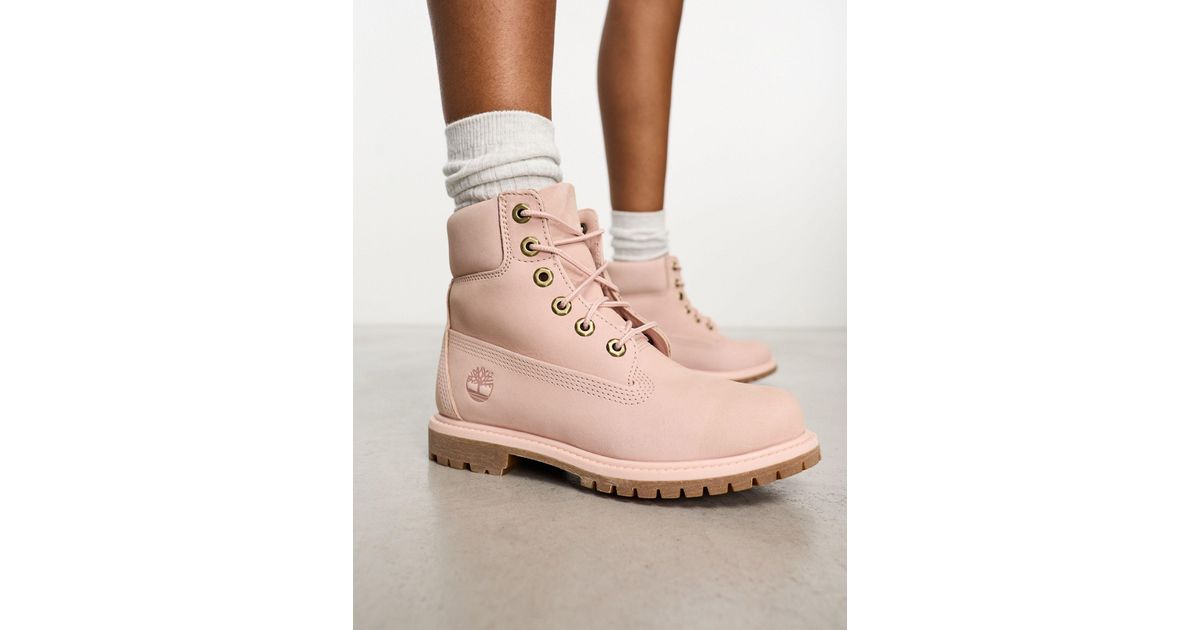 Timberland 6 Inch Premium Boots in Pink Lyst UK