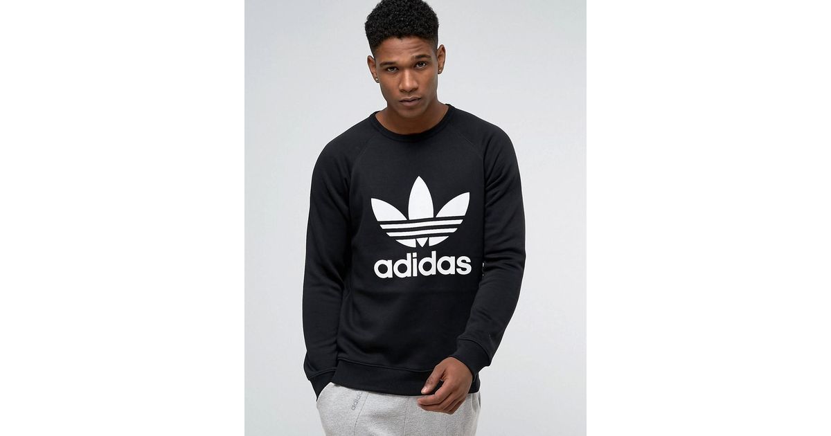 Adidas Originals adidas originals Trefoil Crew Sweatshirt BLACK Adidas Originals adidas originals Trefoil Crew Sweatshirt BLACK
