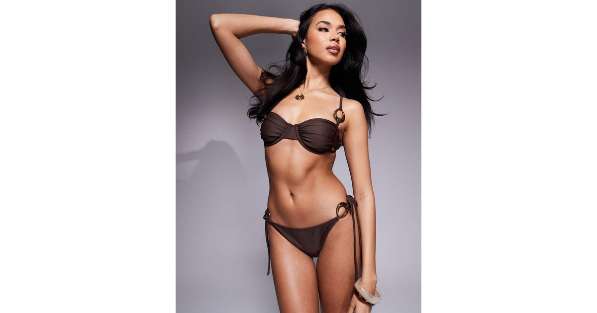 Slip Bikini Con Laccetti Laterali E Anelli Dorati di Candypants in