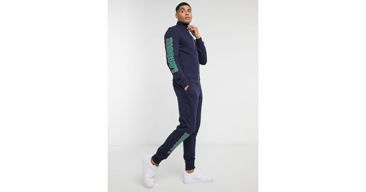 Lacoste Logo Tracksuit Set in Blue for Men