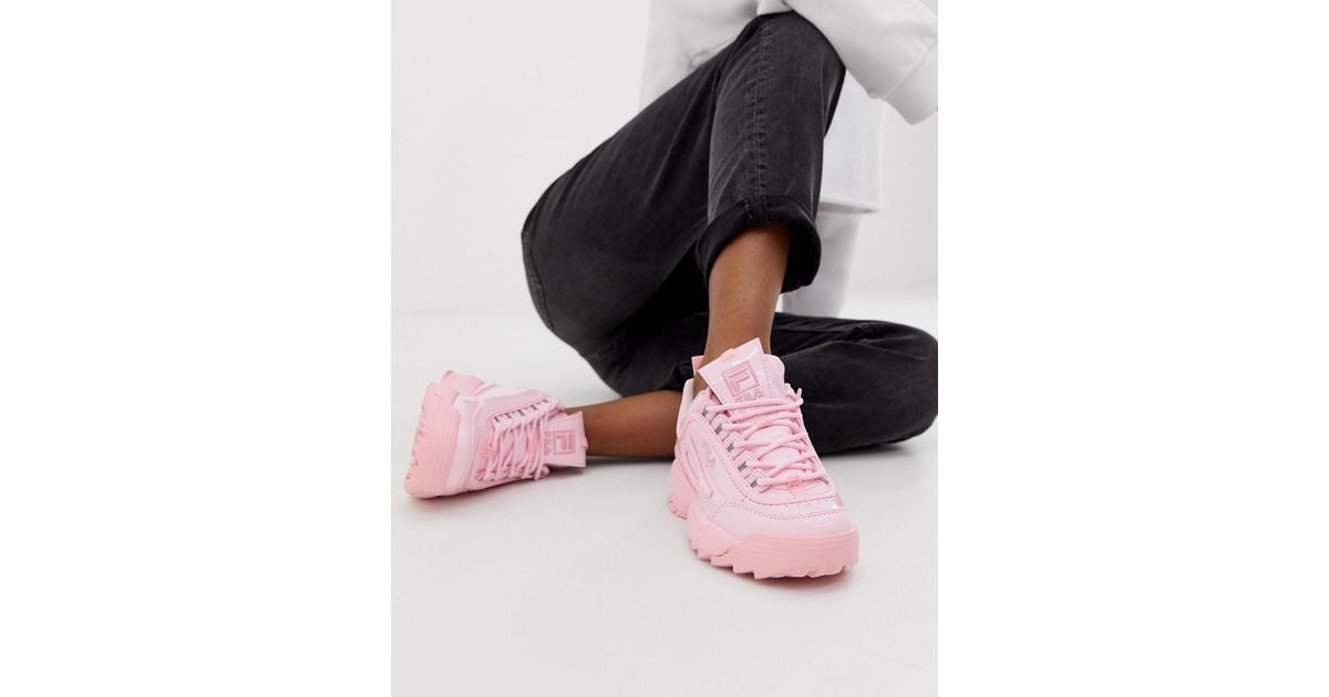 Zapatillas de charol en rosa polvareda Disruptor II Premium Fila de color  Negro | Lyst