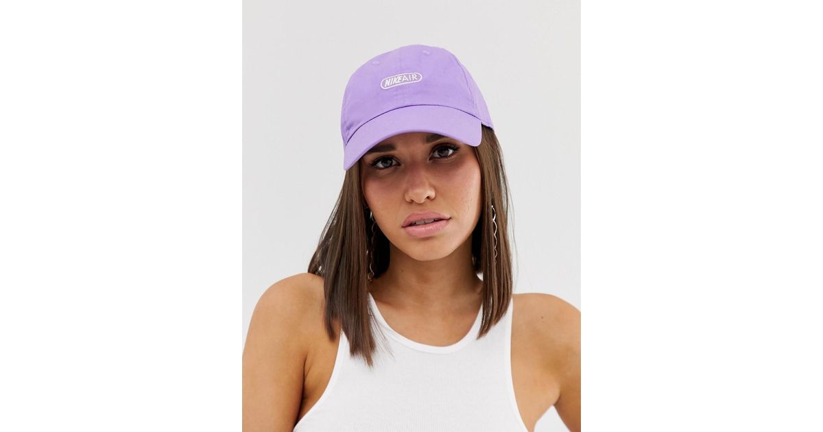 Nike Cotton Air Lilac Logo Cap in 
