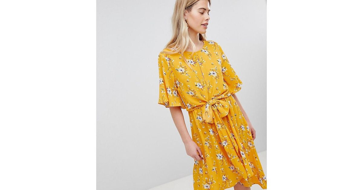 new look tie front dress