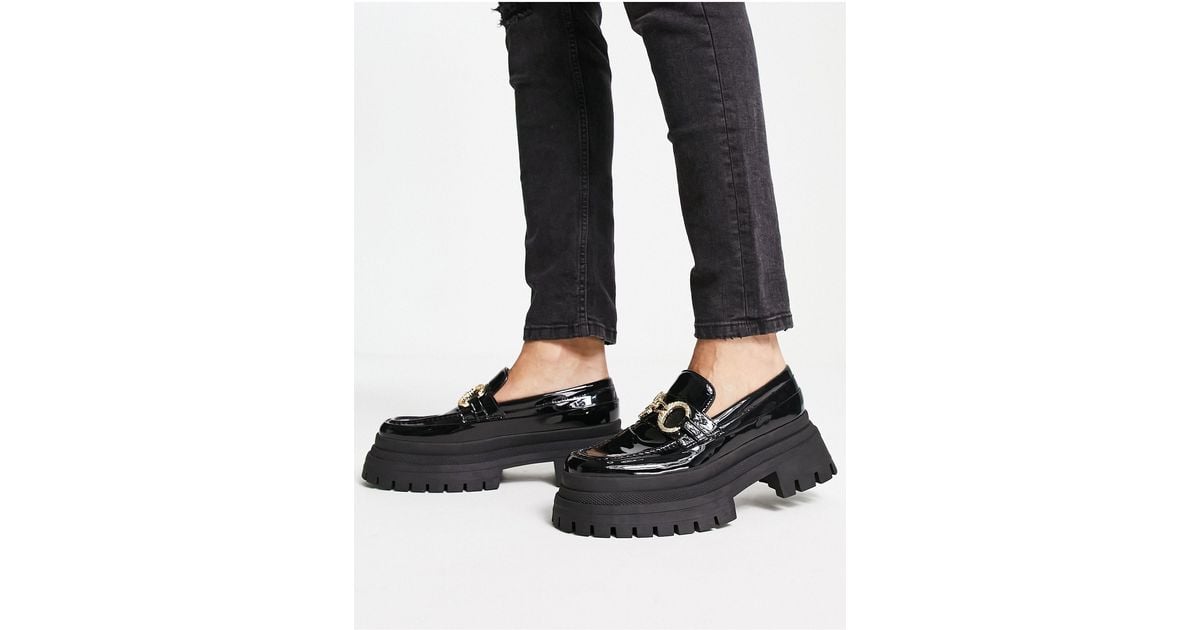 Asos Chunky Loafers With Snaffle Detail In Black For Men Lyst 8927