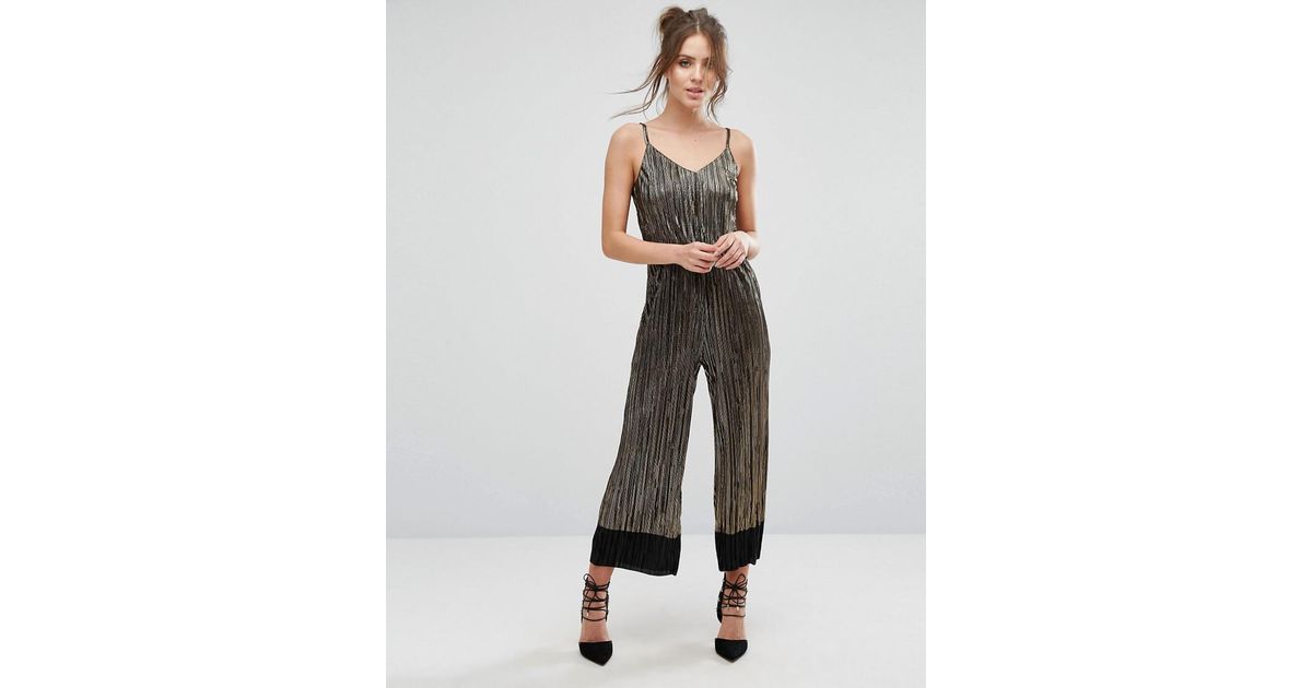 black plisse jumpsuit