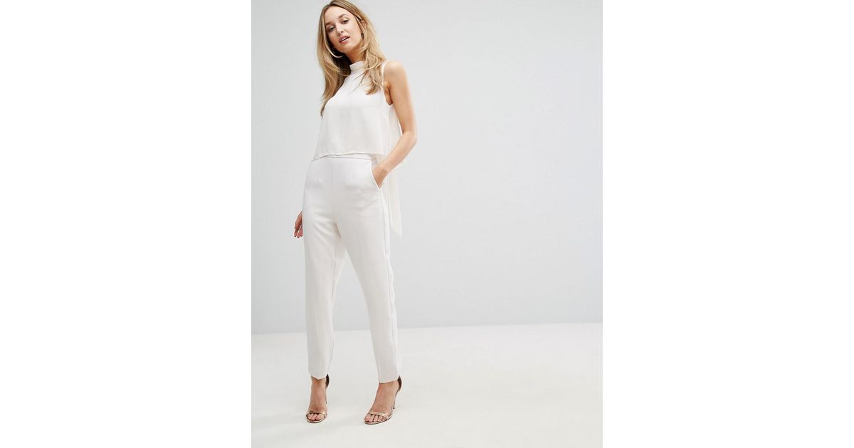 reiss cream jumpsuit