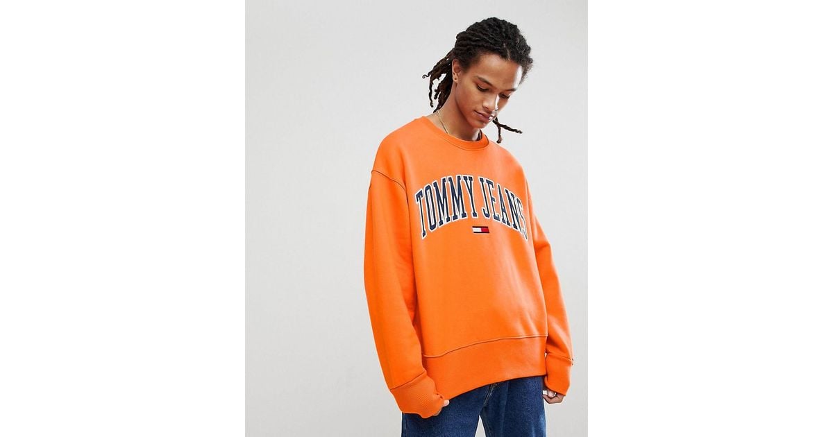 tommy jeans orange hoodie