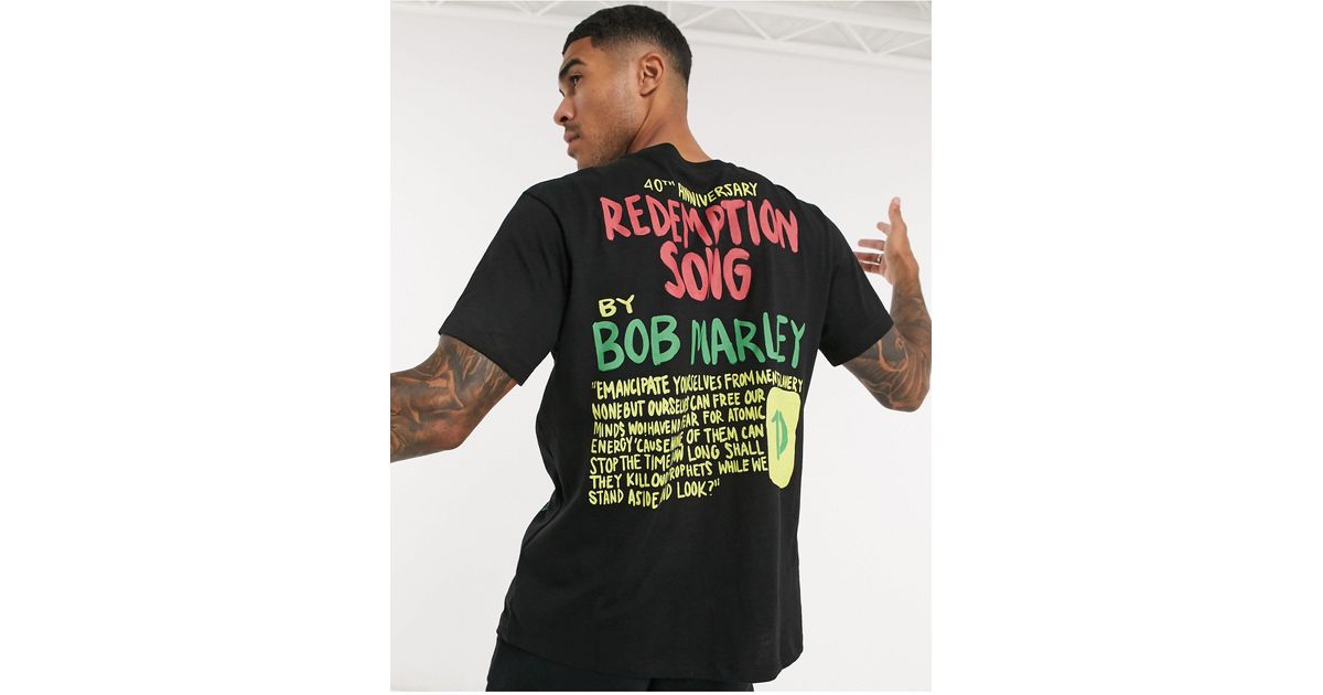 Pull\u0026Bear Cotton Bob Marley T-shirt in 