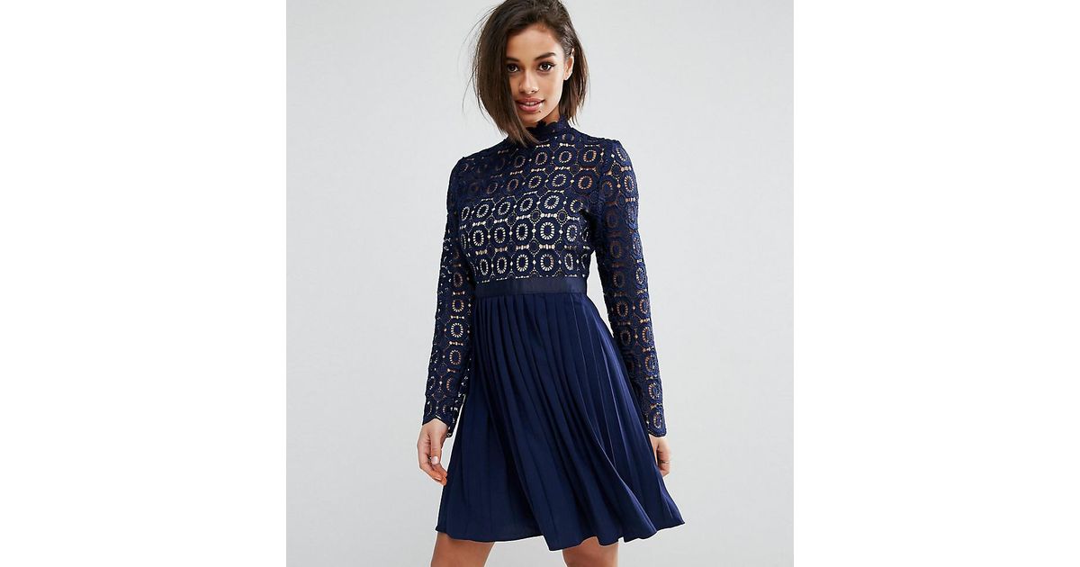 little mistress blue lace dress