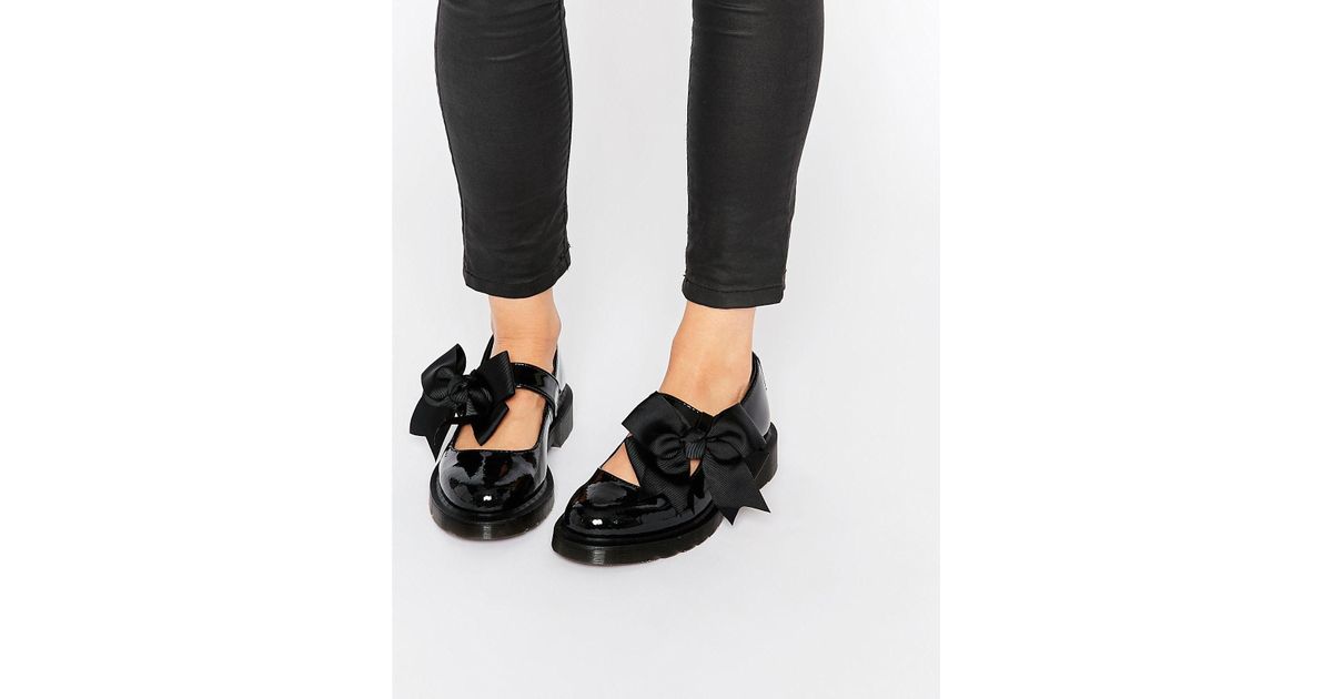 dr martens black mariel flat shoes