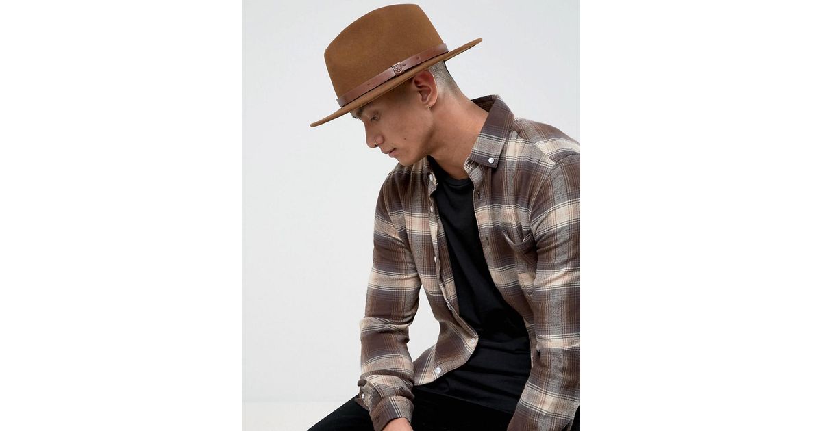 Brixton Messer Fedora Hat in Brown for Men | Lyst