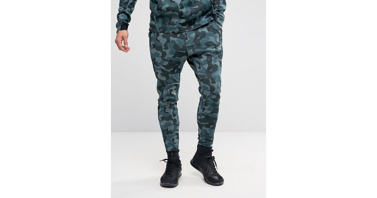 Nike Tech Fleece Camo Joggers In Green 823499392 for Men Lyst UK
