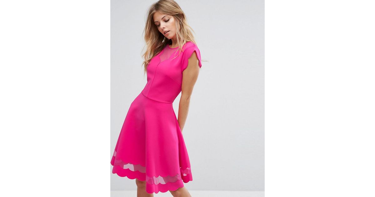 ted baker pink scallop dress