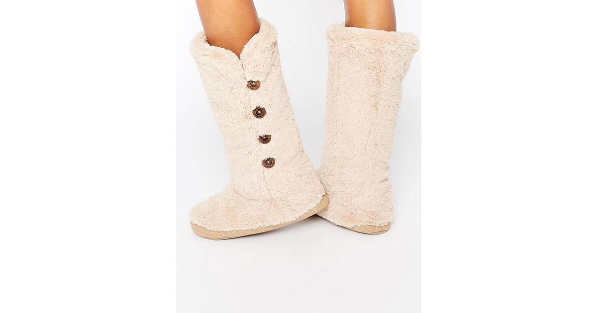 Bedroom Athletics Grace Knee Length Slipper Boot in Natural Lyst UK