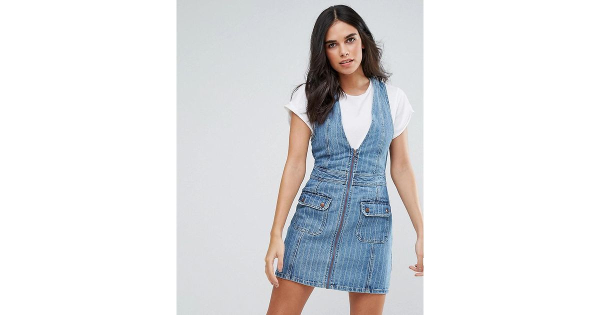 jean zip up dress