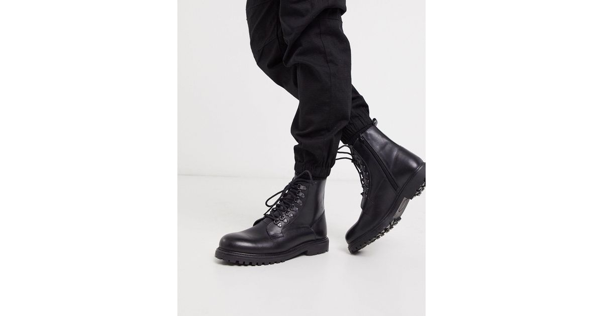 Bolongaro Trevor Chunky Leather Boots in Black for Men | Lyst