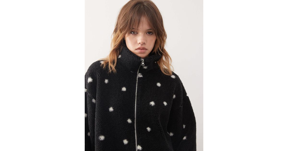 Monki 05913267 Monki Zip Up Fleece in Black | Lyst
