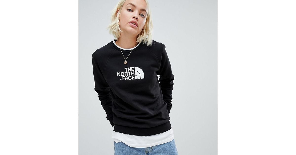 the north face tipped logo crew sweatshirt
