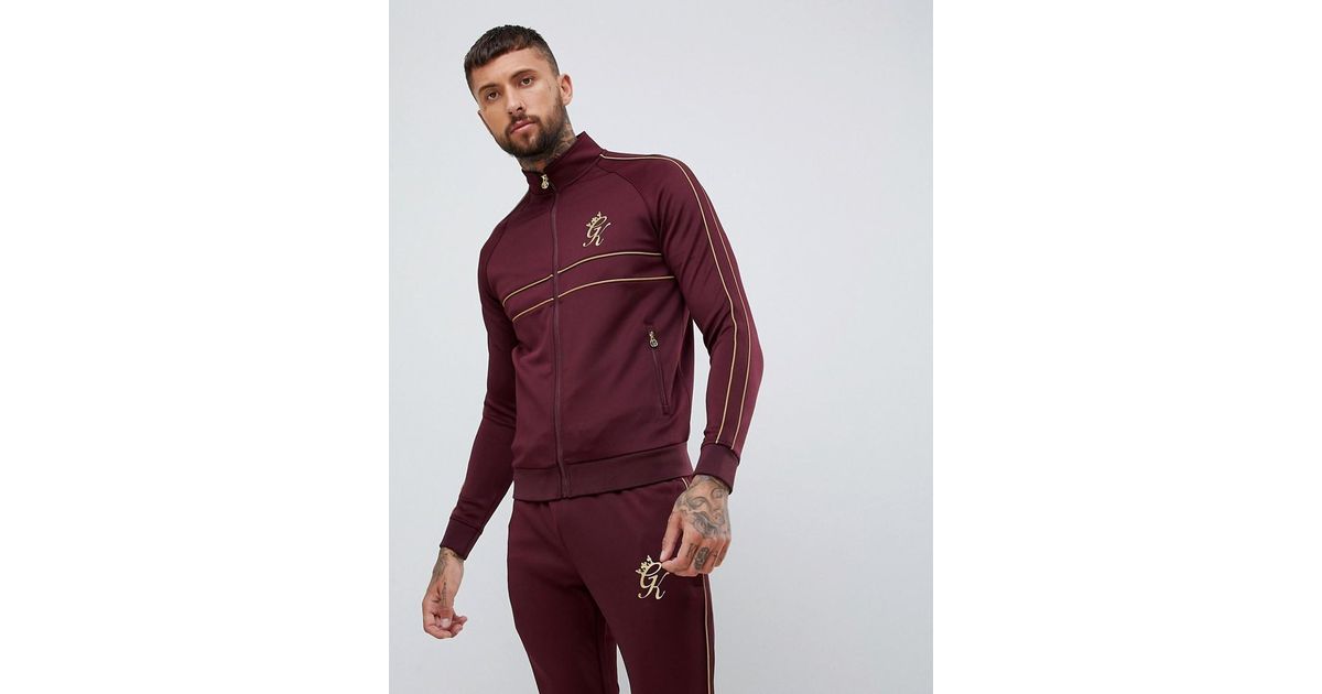 gym king burgundy tracksuit