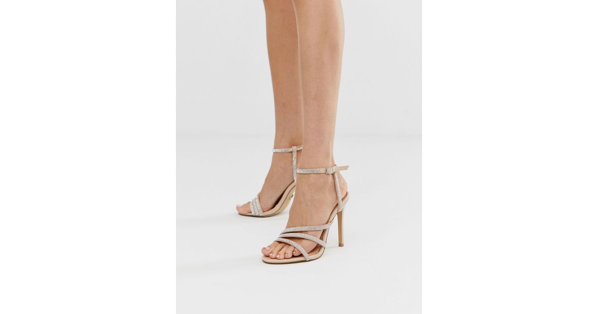 Lipsy Diamante Heeled Sandal in Pink | Lyst