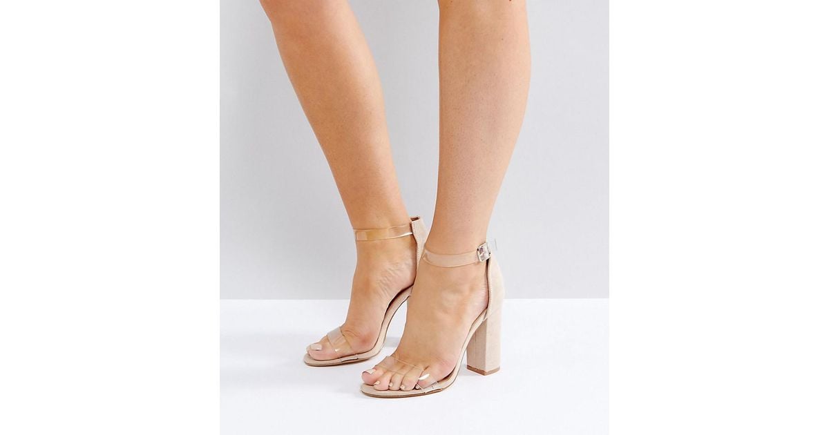 wide fit clear block heel