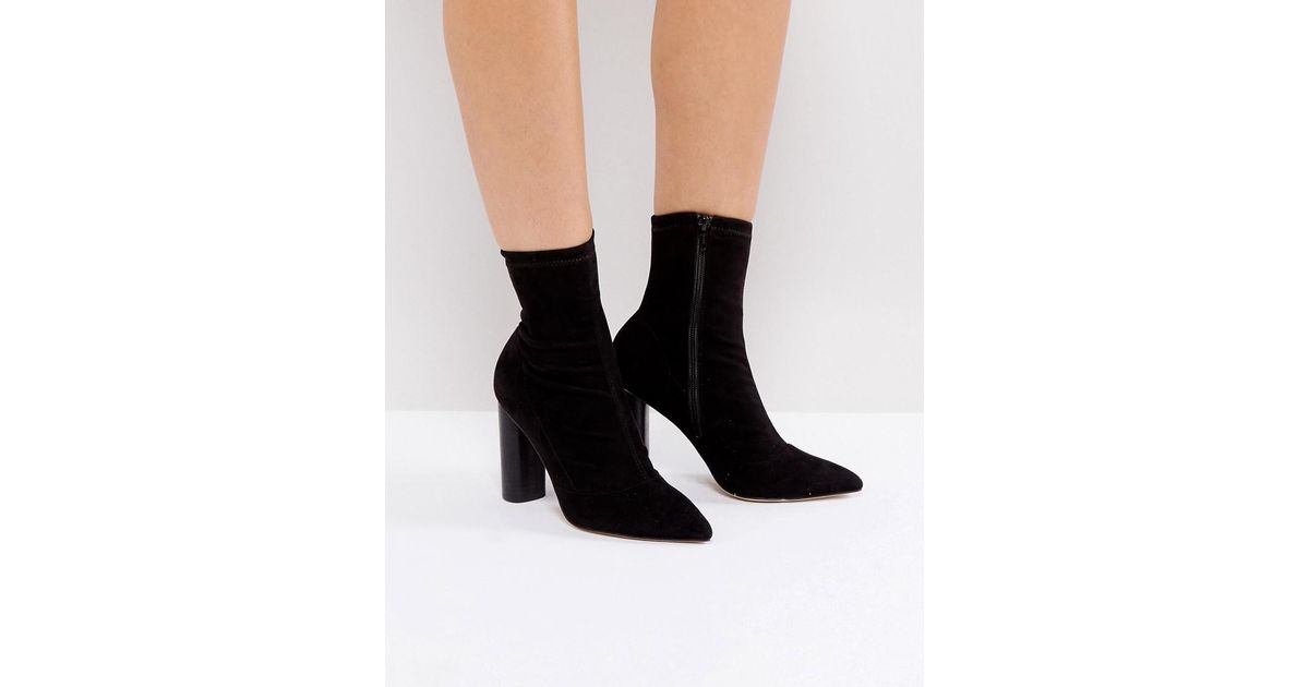 Office London Sock Heeled Ankle Boots 