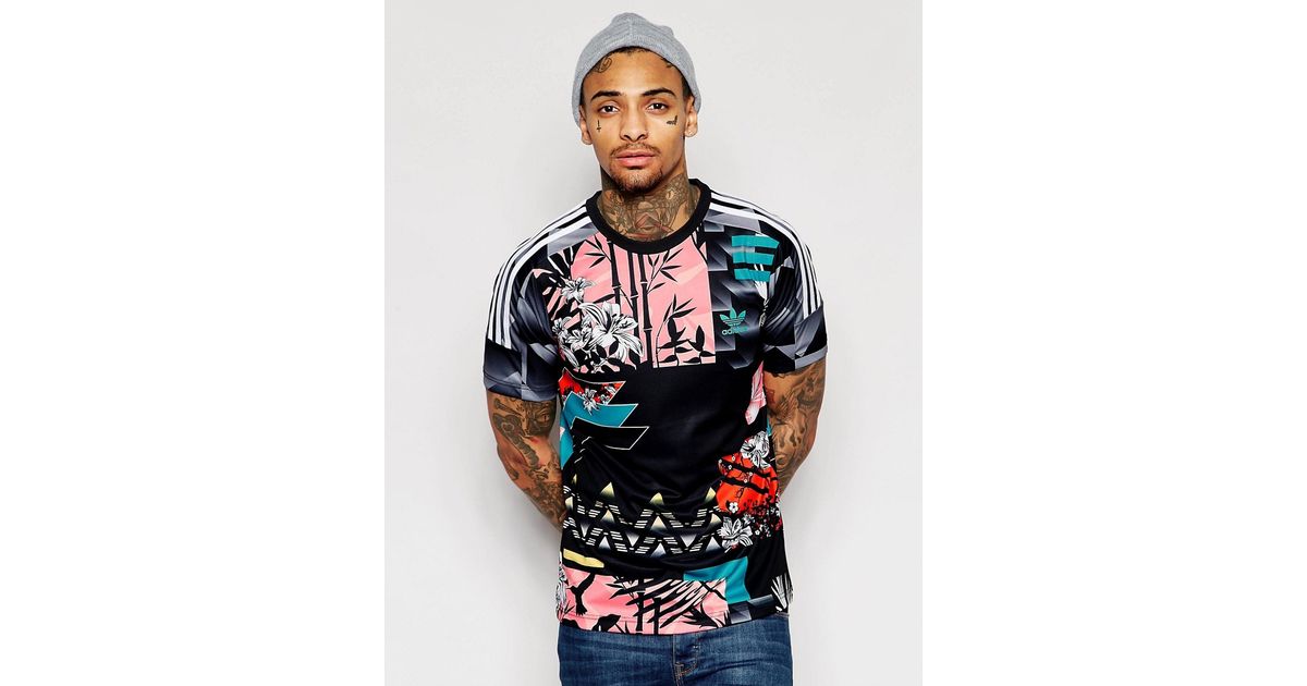 Adidas floral t shirt cheap mens