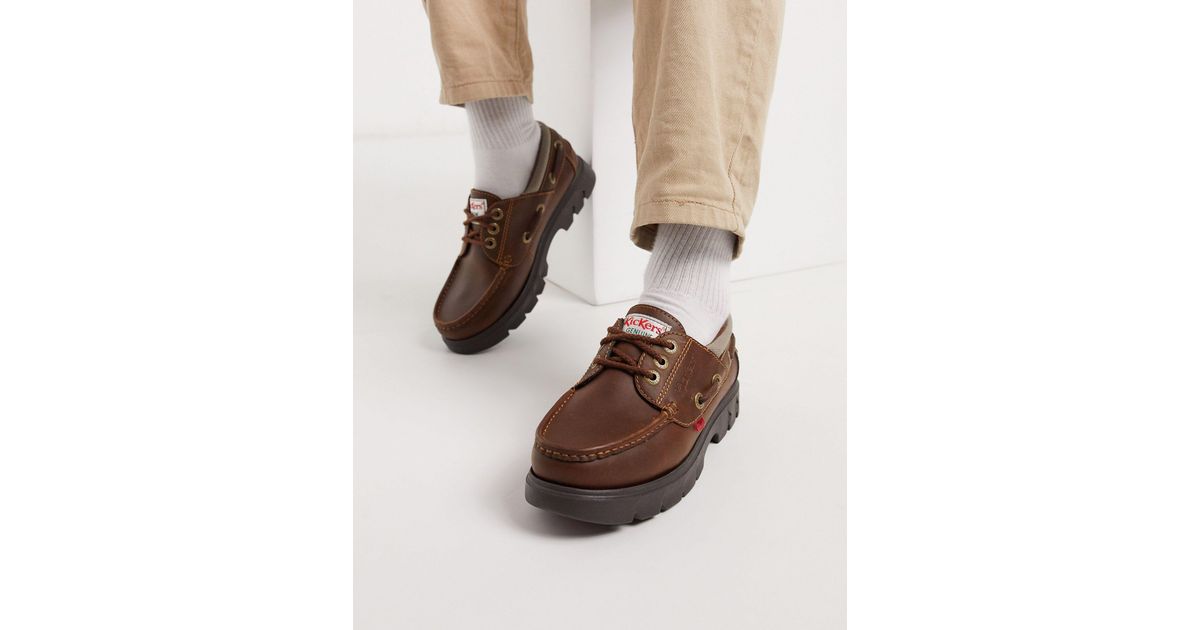 kickers lennon boat shoe brown