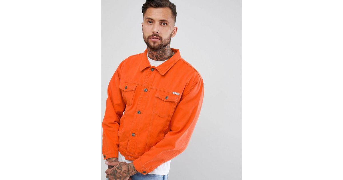 Liquor N Poker Oversized Denim Jacket In Burnt Orange for Men | Lyst