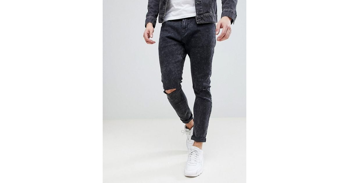 washed black ripped jeans mens