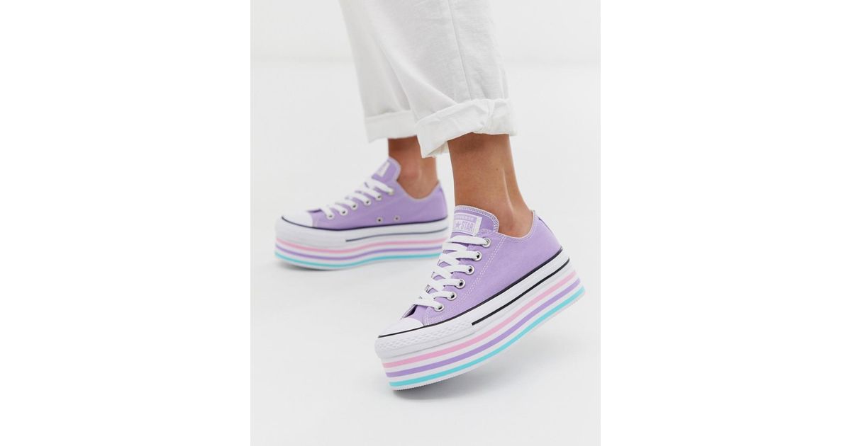 Converse Chuck Taylor All Star Super Platform Layer Lilac Trainers in Purple  | Lyst