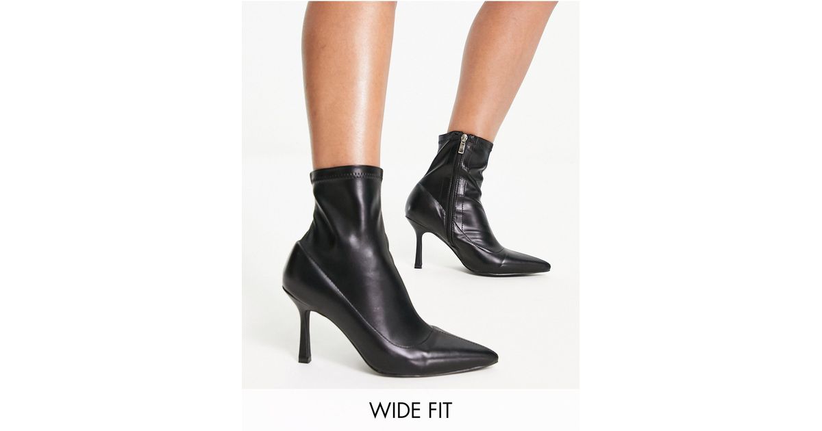 Raid Wide Fit Renata Stiletto Heel Ankle Boots in Black | Lyst UK