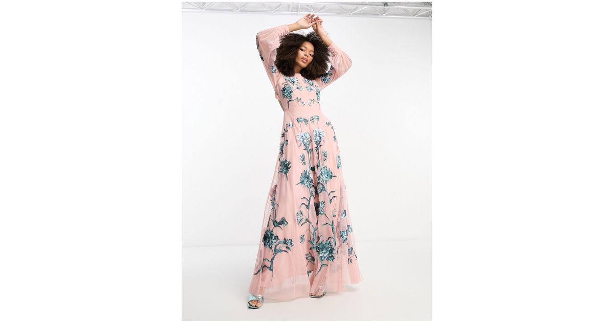 Mini Dress With Floral Embroidered Dress Asos ASOS EDITION Garden Floral  Embroidered Maxi Dress With Open