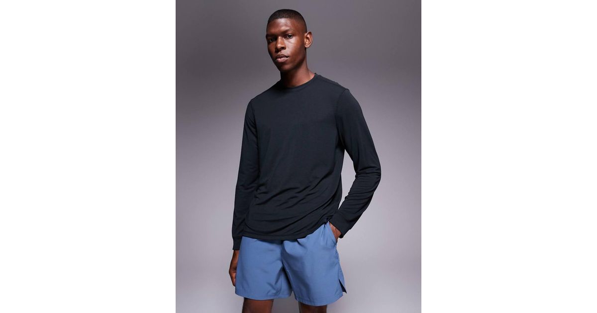 4505 Quick Dry Performance Jersey Long Sleeve Training Top in Blue for ...