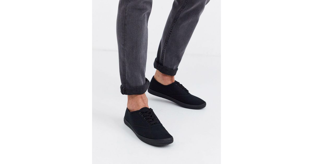asos black plimsolls