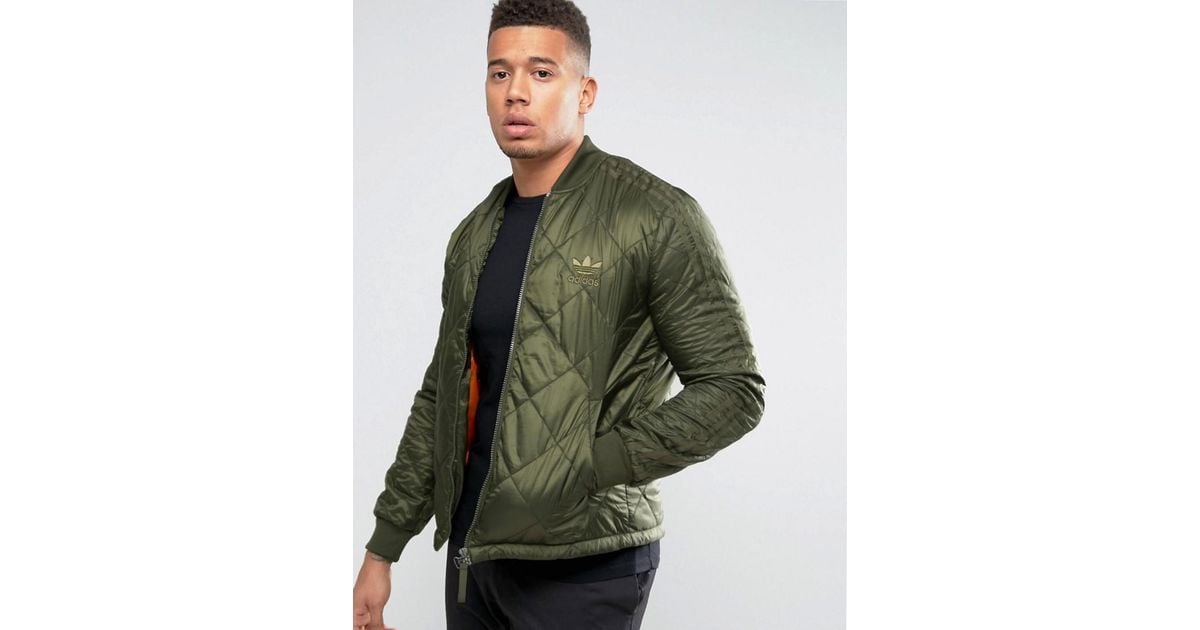 adidas originals quilted bomber jacket